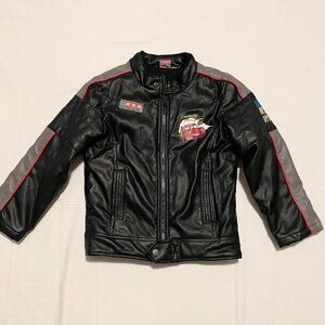 Disney Lightning McQueen Faux Leather Kids Boys Jacket Size Medium